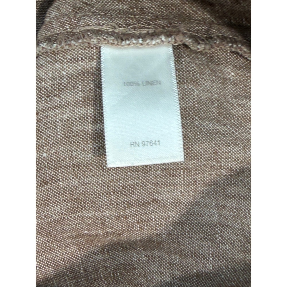 J.Jill Love Linen 100% Linen Crop Pants Womens Medium Brown Pockets Beach Travel - Picture 4 of 10